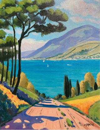Cuadro original al óleo ‘Camino del lago’