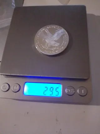 Moneda 1 oz Dólar Chapado Plata
