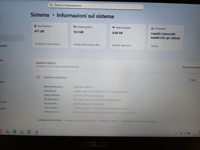Notebook ASUS Intel SSD 512GB Ram 8GB Borsa Mouse