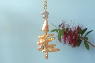 Colgante Perlas Diseño Árbol Navidad