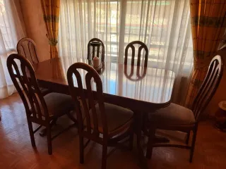 Mesa comedor y 6 sillas madera