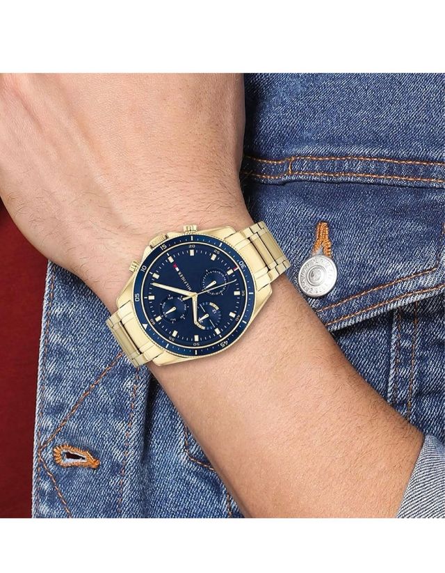 Orologio Tommy Hilfiger Uomo Cronografo Blu Oro