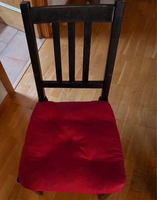 6 Sillas de Comedor Negras y Rojas
