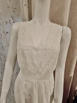 Vestido largo tirantes blanco