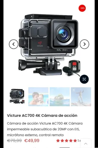 Cámara de acción Victure AC700 4K