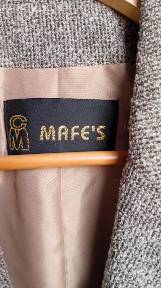 Blazer abrigo vintage MAFE'S marrón gris