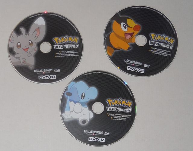 LOTTO 3 DVD POKEMON N 04  06 12 NERO E BIANCO
