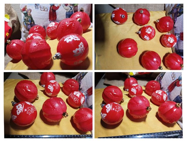 Palline natale rosse come descrizione