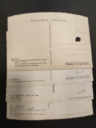 Lote Postales Antiguas Zaragoza