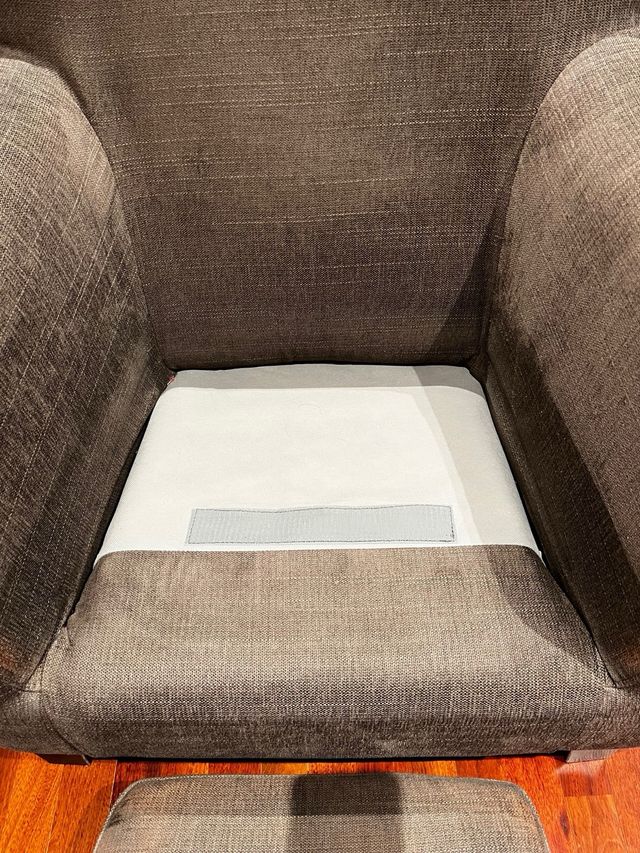 Sillón individual gris de tela (2 Uds.)