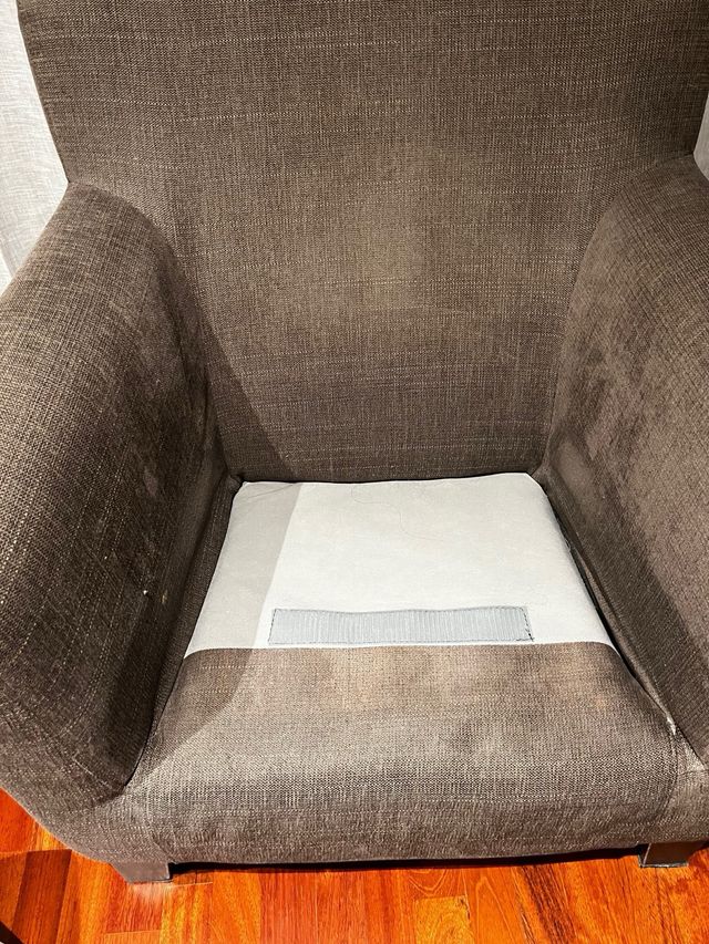 Sillón individual gris de tela (2 Uds.)