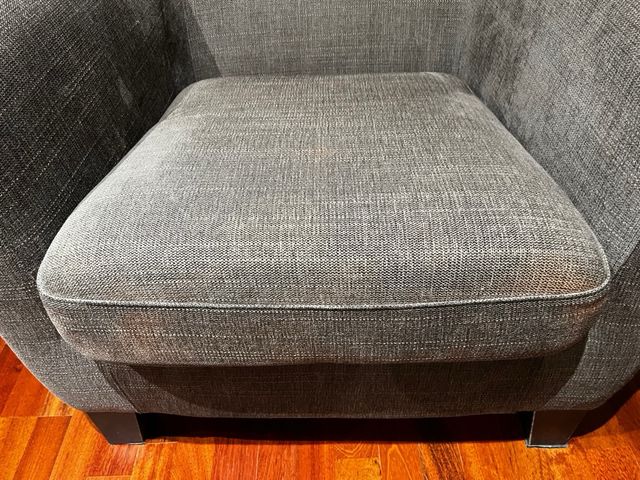 Sillón individual gris de tela (2 Uds.)