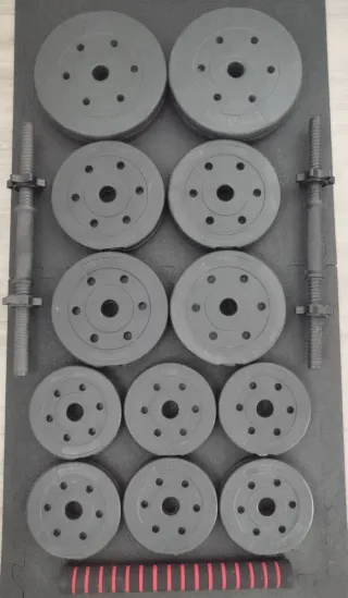 Set Musculación, barras y discos