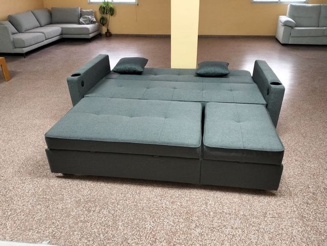 Sofá Cama Gris Tela NUEVO