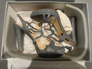 Sandalias Albano Mujer Plateadas