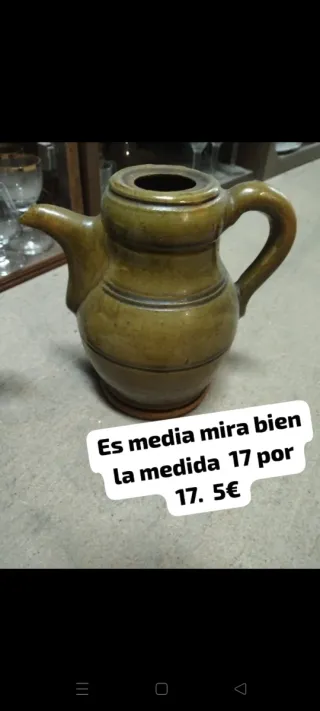 Jarrón decorativo marrón 19cm a 5€