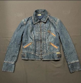 Casaco de ganga retro azul