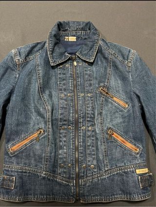 Casaco de ganga retro azul