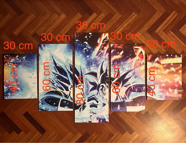 Cuadro 5 Piezas Goku Dragon Ball Z