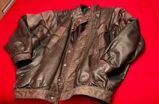 Cazadora Piel Mujer Negra y Marrón