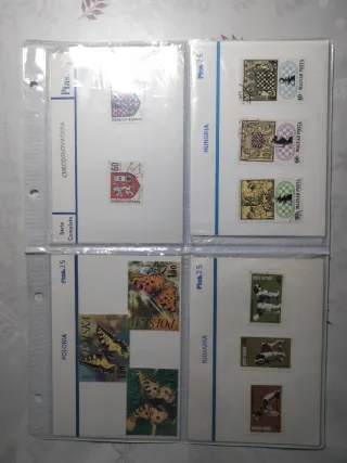 LOTE DE 39 CARTONES CON SELLOS EXTRANJEROS