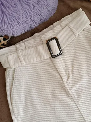 Gonna corta Zara bianca a costine