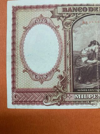 Billete 1000 Pesetas 1940 Bartolomé Murillo