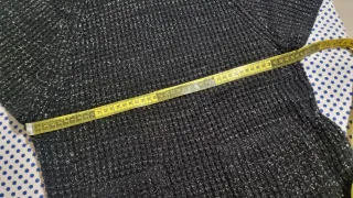 Jersey cuello alto mujer M plateado