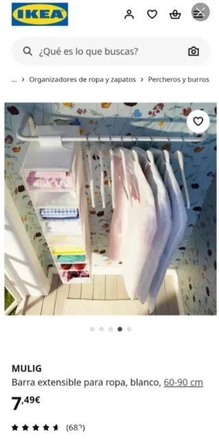 Barra de ropa extensible MULIG Ikea