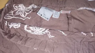 Gonna Balze Cotone Marrone Effetto Usato Taglia 14