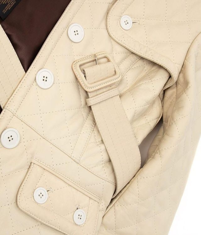 Nuova Giacca BURBERRY in Pelle di Agnello Imbottito