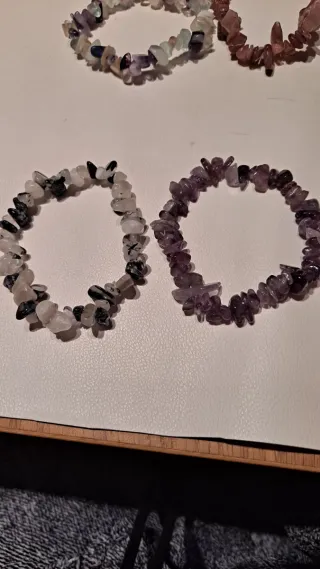 Lote 8 Pulseras Piedra Natural Chips,Elásticas