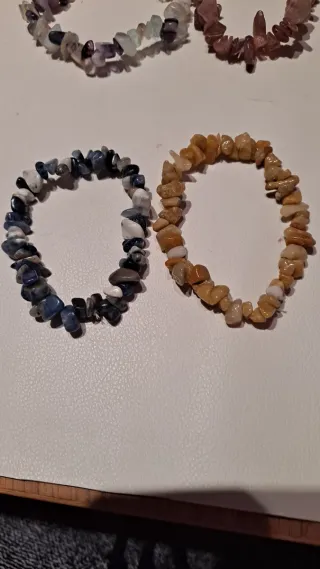 Lote 8 Pulseras Piedra Natural Chips,Elásticas