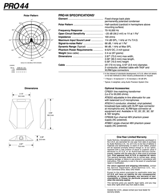 Microfone Audio-Technica Pro 44 Cardióide