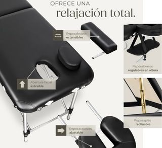 Camilla de masaje plegable, reclinable.