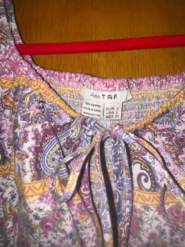 Camisa manga algodón floral