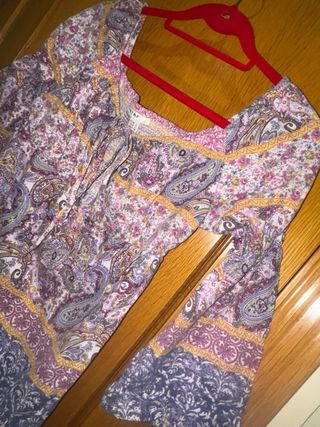 Camisa manga algodón floral