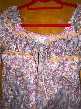 Camisa manga algodón floral