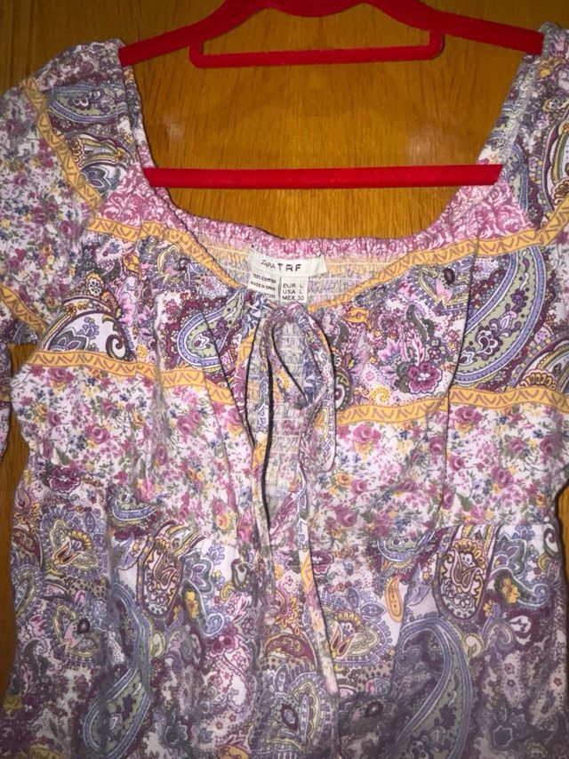 Camisa manga algodón floral