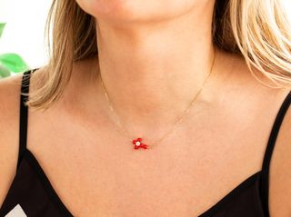 collar oro 18k con piedra 22cm