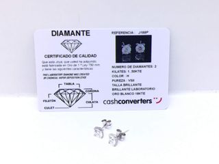 pendientes oro 18k con piedra con diamante de laboratorio