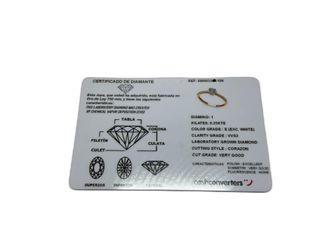 sortija oro 18k con piedra con diamante de laboratorio