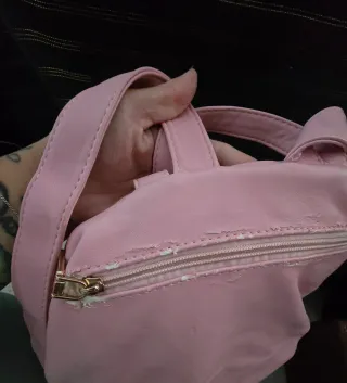 Mochila rosa acolchada