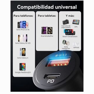 Cargador Coche INIU 60W QC3.0 PD