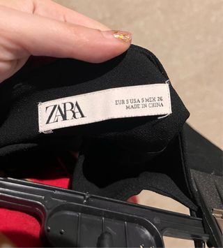 Pantaloni Zara Gamba Larga Neri