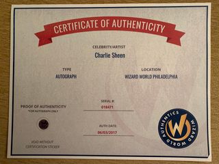 Foto de Wall Street firmada por Charlie Sheen