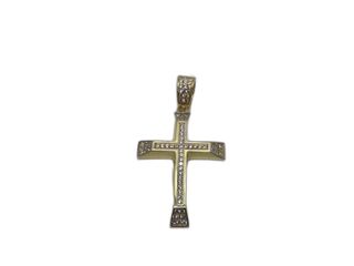 crucifijo oro 18k con piedra con circonita