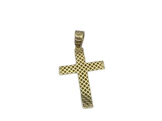 crucifijo oro 18k con piedra con circonita