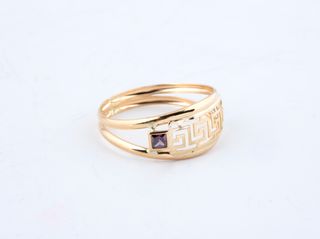 anillo oro 18k con piedra con circonita