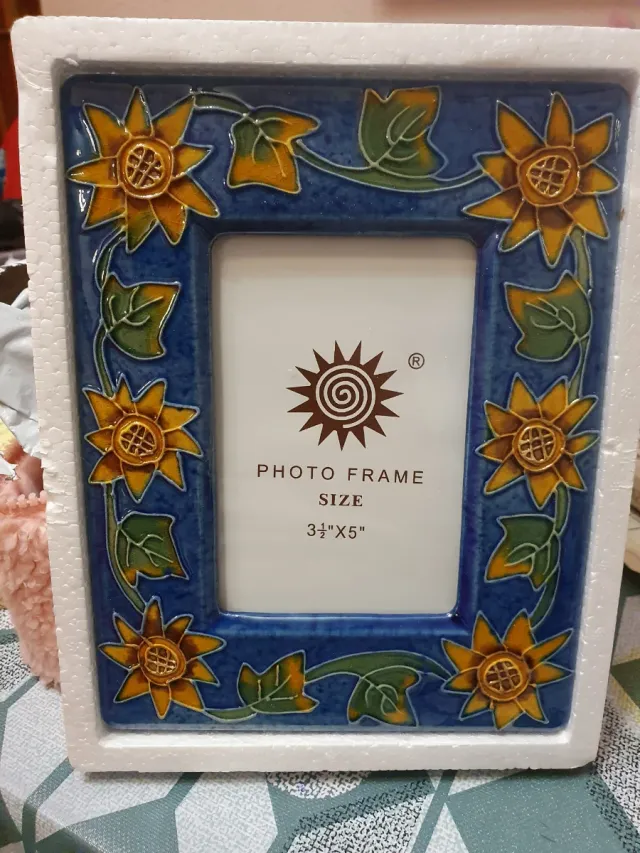 Marco de fotos girasoles azul 3.5x5